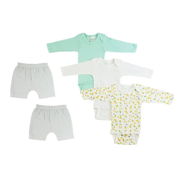 Infant Boys Long Sleeve Onezies and Shorts