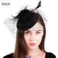 thumbnail image 5 of Qarigey Sombrero tocado para mujer, velo de malla de plumas, fiesta de té, boda, novia, pinza para el pelo, tocado para niñas y mujeres, azul Type3 NO3, 5 of 5