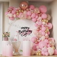 thumbnail image 2 of Kit de arco de guirnalda de globos rosa Macaron para niños, feliz cumpleaños, globos de confeti de Metal rosa dorado, decoración para fiesta de boda y Baby Shower, 2 of 4