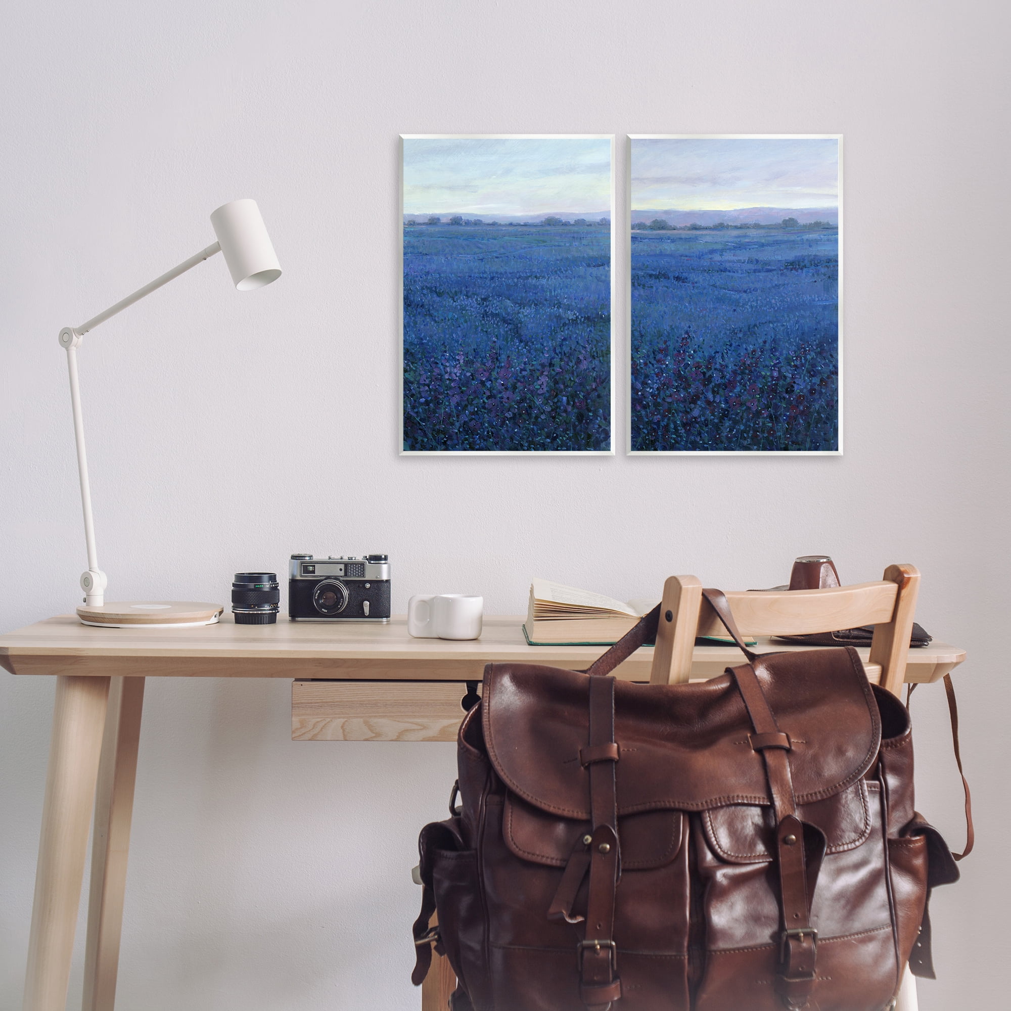 Stupell Industries Flowering Field Purple Haze Landscape & Nature Painting Unframed Art Print Wall Art, 13 x 19, Set of 2