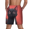 thumbnail image 2 of Lsque Mens Swim Trunks Cute Black Kitten Cartoon Pattern - Bathing Suit Compression Liner - Beach Swim Shorts Swimwear - (S-3XL) - Stretch Quick Dry -, 2 of 9
