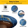 Abstract Marble Texture Round Fitted Tablecloth with Elastic Edge, Blue ...