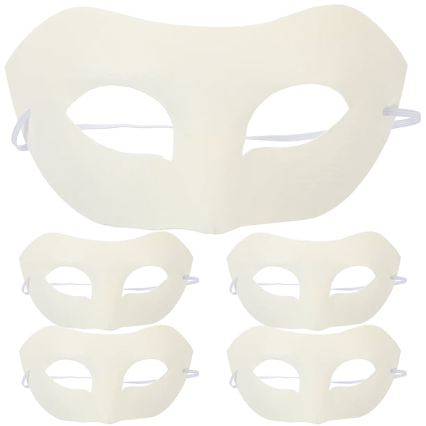 Mascaras de papel blanco de 5 piezas Diy máscaras de papel pintables máscaras en blanco para pintar
