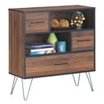 thumbnail image 3 of Patiojoy Multipurpose Sideboard Storage Cabinet Unit w/Metal Leg &Drawer Walnut, 3 of 8