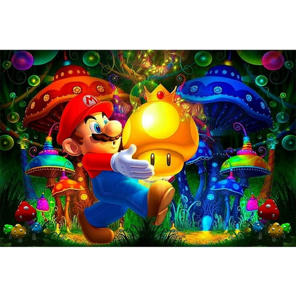 Super Mario 5D Diamond Painting Kit - DIY Gem Art Drill for Adults - Paint with Diamonds - Positive and Socially Acceptable - 12 X 16 Inch