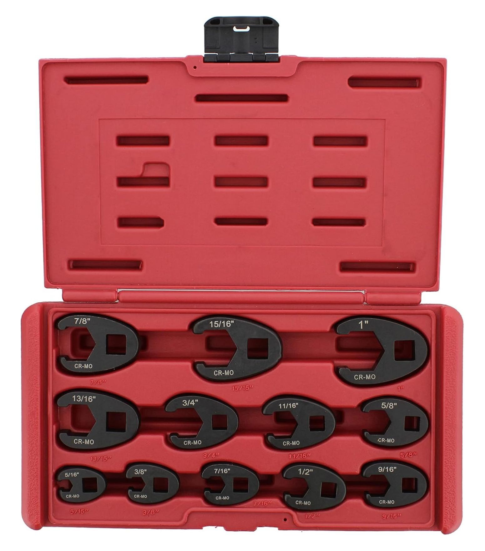 Jumbo Crowfoot Wrench Set SAE 12-Piece - 3/8 & 1/2 Drive Flare Nut Wrenches - Auto Repair Tool Kit for Mechanics & DIY
