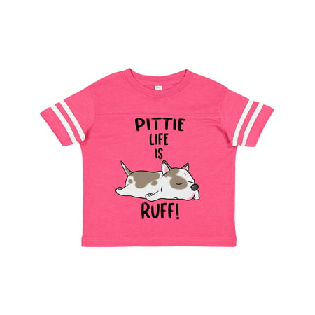 

Inktastic Pittie Life is Ruff! Spotted Pit Bull Gift Toddler Boy or Toddler Girl T-Shirt
