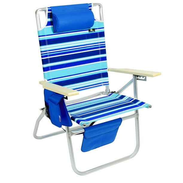 17 Inches High Off Ground 4 Reclining Position Tall Beach Chair for ...
