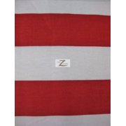 BIG Z FABRIC Giant Stripe Poly Cotton Fabric - White/Red POLYCOTTON - 58"/59" WIDTH 2" STRIPES