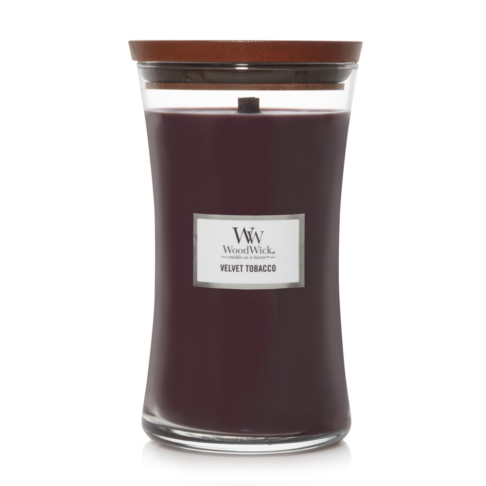 VELVET TOBACCO WoodWick 22oz Large Jar Candle Burns 180 Hours