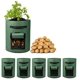 thumbnail image 1 of Xiao Hua Bolsas de cultivo de papas de 10 galones (paquete de 3), con solapa, de doble capa, transpirables, de tela no tejida para papas, vegetales y tomates. Macetas con asas. Verde oscuro., 1 of 5