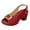 Red, variant on Rokment Metallic Gold Buckles Platform High Heels Dressy Sandals for Women Ladies Trendy Casual Leather Open Toe Chunky Block Heeled Slingback Dress Summer Shoes Beige Size 6.5