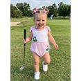 thumbnail image 4 of Cjfdfy Baby Girls Boys Golf Outfit Newborn Baby Girl Boy Summer Clothes 0 3 6 12 18 Months Bubble Romper Sleeveless Shoulder Bow Bodysuit Striped Golf Theme Embroidery Jumpsuit, 4 of 9