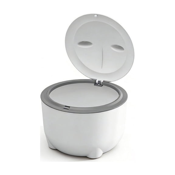 Pet Litter Disposal Bin with Lid, One-Button Odor Seal Trash Can, for Cat Litter Storage, Compact Waste Bucket for Bathroom Utility Room, White Enclosed Container with Press Lid