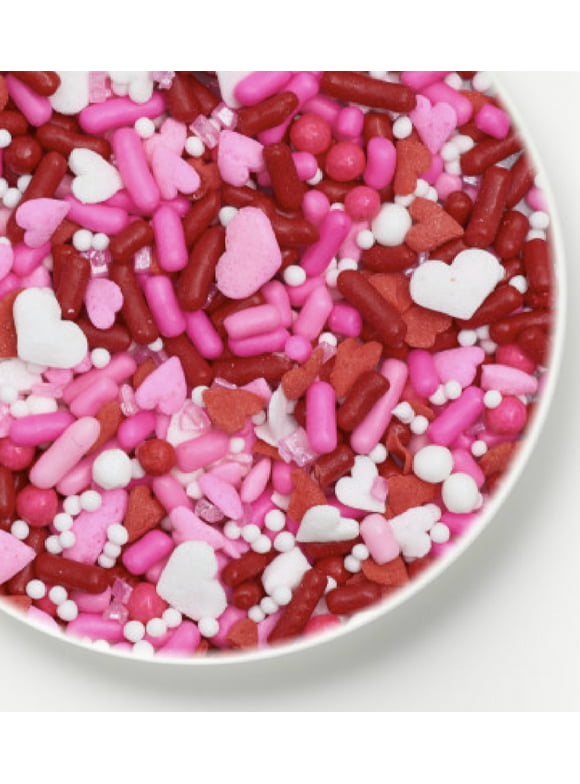 Sprinkle Sprinkles Valentines Day Heart Sprinkle Mix | Red Pink White | 4 oz