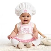 Ylsteed Newborn Little Chefs Photography Clothes Embroidered Aprons Girl Boy Baby Chef Hats Bib Suitable For Taking Picturess Props 0-12 Months