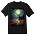 thumbnail image 2 of Plus Size Shirt for Women Black Tops for Women Short Sleeves Shirt for Women Night Sky T Shirt Crewneck Shirt for Women XL, 2 of 5