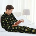 thumbnail image 6 of Sikiie Bee Floral Mens Pajama Set, Soft Warm Long Sleeve Sleepwear, Cozy Button-Down Pjs for Men-Large, 6 of 7