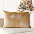 thumbnail image 3 of SAFAVIEH Cinthia Snowflake Pillow, 16" x 24", Gold, 3 of 6