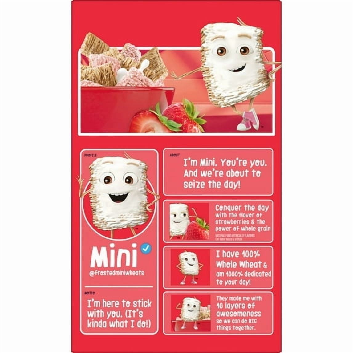 Kellogg's Frosted Mini-Wheats Breakfast Cereal, Kids Cereal, Family Breakfast, Family Size, Strawberry, 20oz Box (1 Box)pack of 4