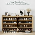 thumbnail image 3 of Shoe Cabinet for with Doors, 5-Tier Wooden Shoe Organizer Cabinet for Entryway, Hallway, Closet, Living Room, Natural Oak, 3 of 6