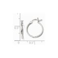 thumbnail image 3 of Leslie's 925 Sterling Silver Polished Hinged Hoop Earrings; for Adults and Teens; for Women and Men, 3 of 3