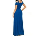 thumbnail image 3 of Odbmxy Short Sleeve Womens Maxi Dresses Cold Shoulder Evening Gown Womens Plus Size Dress Loose Solid Color Dressy Dresses,Blue M, 3 of 3