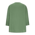 thumbnail image 6 of LEKWK Womens Linen Tops And Blouses Relaxed Split V Neck 3/4 Sleeve Tops Dressy Casual Button Down Tunic Tops Pleated Front Tucks Shopping Outfits, 6 of 9