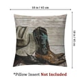 thumbnail image 4 of nygtbtfer  Cowboy Throw Pillow Cover American West Rodeo Black Cowboy Hat ATOP Pair of Designer Fashion Leather  Linen Decorative Rectangular Pillowcase for Sofa and Bed Couch  White, 4 of 7