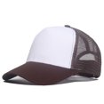 thumbnail image 1 of 1 piece Custom Logo Mesh Baseball Cap Men Summer Sunscreen Sun Visor Hat Text Design Women Adjustable Blank Trucker Caps brown white Adult, 1 of 6