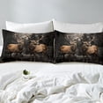 thumbnail image 3 of Deer Bed Sheets Queen Size Wildlife Elk Sheets Hunting Themed Sheet Set for Adult Women Teen Western Farmstyle Fitted Sheet 3D Animal Deer Flat Sheet, 3 of 6