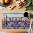 thumbnail image 2 of Spring Flowers Placemats Set of 4 Purple Botanical Floral Wooden Grain Place Mats Indoor Wipeable Table Mats Washable Cloth Dining Table Placemats for Kitchen Holiday Party Home Decor 13x19 Inch, 2 of 9