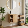 thumbnail image 3 of Eclife 20" Wall Mounted Small Bathroom Vanity with Integrated Sink, Faucet, Drain, 3 of 11
