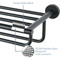 thumbnail image 4 of Towel Rack,Towel Holder Towel Shelf with Double Towel Bars for Bathroom Lavatory,24-Inch SUS 304 Stainless Steel Wall Mount Towel Hanger Storage,Matte Black, 4 of 10