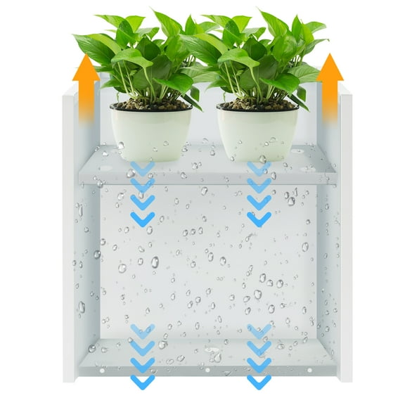 Heavy Duty Metal Planter Box ,Large Tall Rectangle Planter Box with Removable Insert Shelf for Garden,Porch,Patio,Yard(White, 24”x10”x24”)