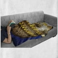thumbnail image 6 of the Colosseum Soft Flannel Fleece Throw Blanket, Historic Imperial Roman Architecture European Culture, Cozy Plush for Indoor and Outdoor Use, 70" x 90", Royal Blue Yellow Brown, by Ambesonne, 6 of 6