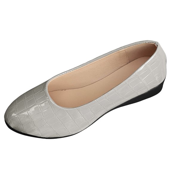 Women Casual Shoes Slip On Shoes Flat Loafers Casual Footwear Soft Non Slip Leather Upper Versatile Style For All Season Daily Wear ,Us Size:8.5