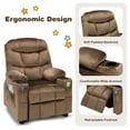 thumbnail image 5 of Infans Kids Youth Recliner Chair Velvet Fabric Armrest Sofa w/Cup Holder Brown, 5 of 7
