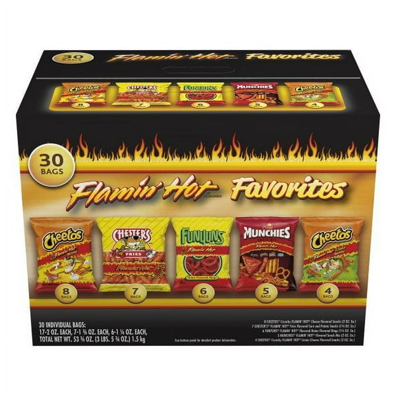 Frito Lay Snacks Flamin' Hot Variety 53 3/4 Oz 30 Count