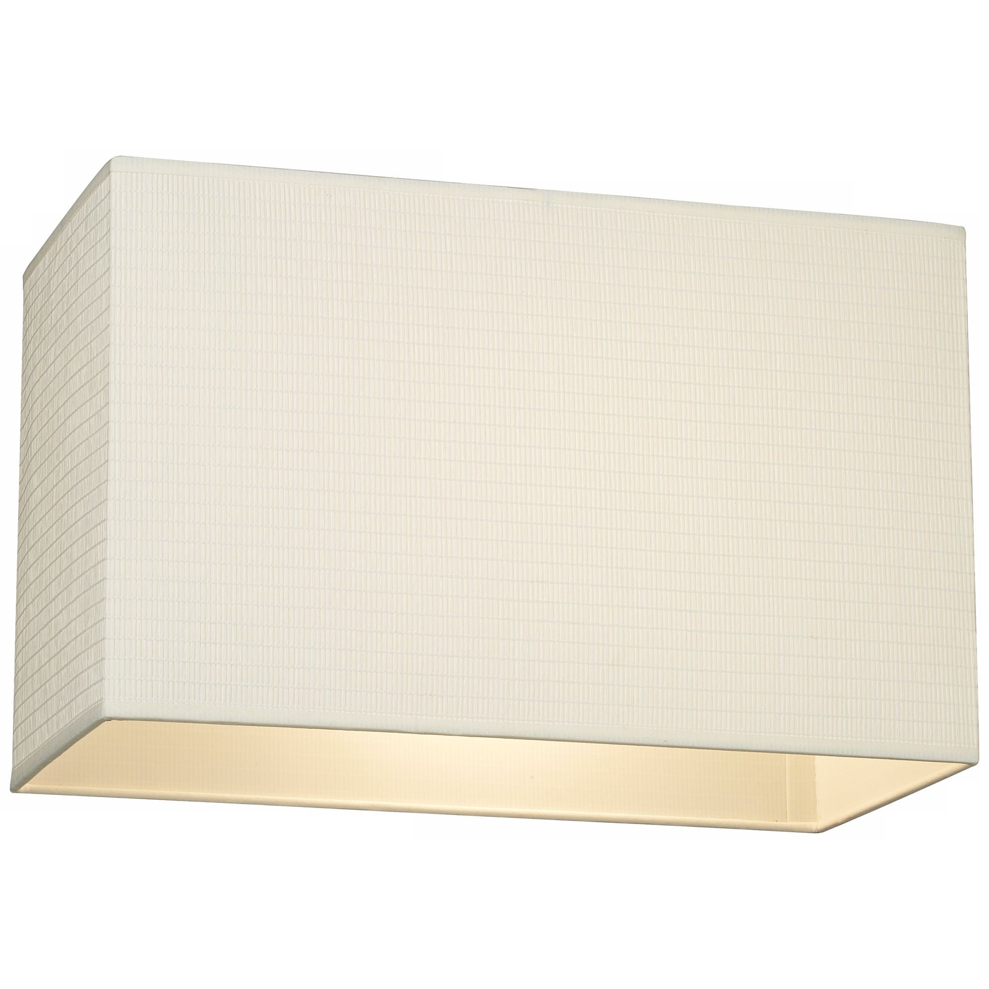Springcrest Off-White Medium Rectangular Paper Lamp Shade 16" Wide x 8" Deep x 10" High (Spider) Replacement with Harp and Finial