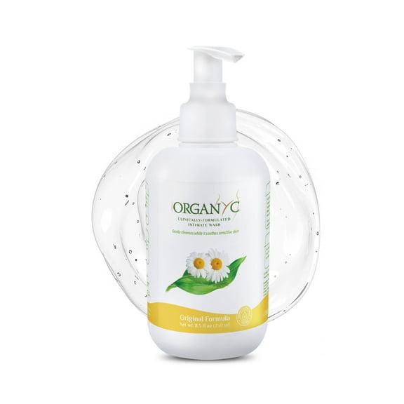 Organyc Feminine Intimate Wash for Sensitive Skin with Chamomile, Free from Chlorine, Parabens, SLS/SLES, and Synthetic Perfumes 8.5 Fluid Ounce