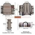 thumbnail image 4 of Mochila de Picnic Sunflora para 4 Personas con Manta y Set de Canasta para 2, 4 of 9