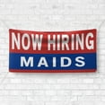 thumbnail image 4 of Now Hiring Maids 13 oz Heavy Duty Vinyl Banner House Cleaner Jobs Available Housekeeper Help Wanted Sign for Business Advertising Indoor/Outdoor Single-Sided w/ Metal Grommets (4x10 ft, Re & Wh & Bl), 4 of 6
