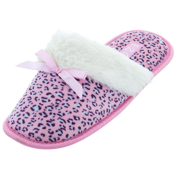 Izod Izod Women S Pink Leopard Slippers Walmart Com Walmart Com