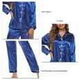 thumbnail image 4 of Conjunto de pijama de mujer 2 piezas Loungewear manga larga Top pantalones ropa de poliéster, 4 of 5