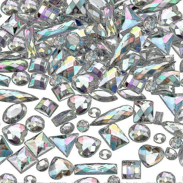 500 Pieces Sewing Gems Acrylic Sewing Crystal Mixed Shapes Sew On Rhinestones