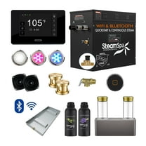 Black Series 10.5KW Steam Bath Generator with Advanced Control, BLUETOOTH WIFI, and Dual Aroma Pump in Gold