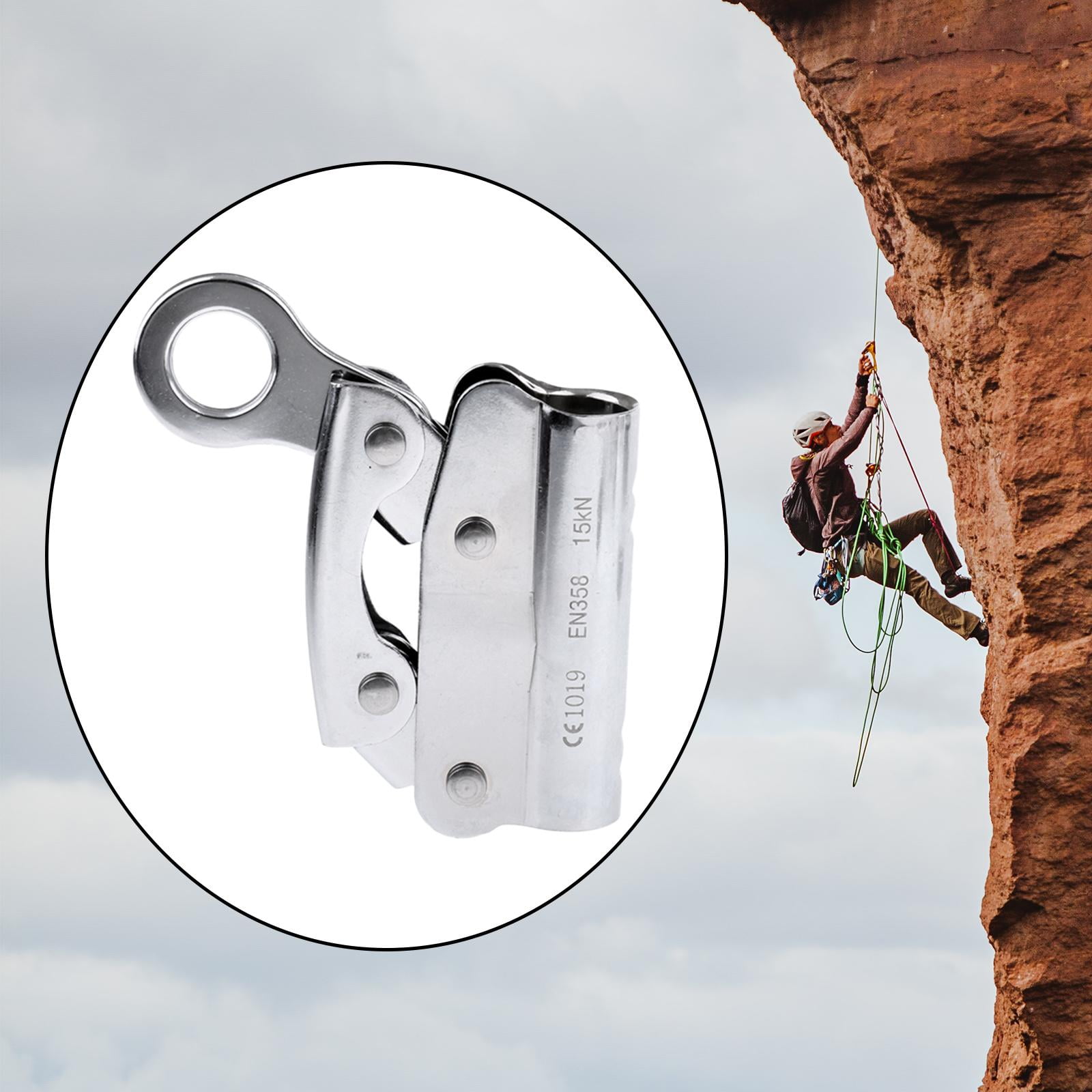 Dualoai 15KN Safety Outdoor Rock Climbing Caving Arborist /8\'\' Rope Grab with 21 Fall