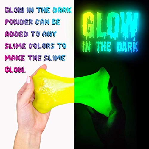 DIY Slime Kit for Girls Boys - Ultimate Glow in The Dark Glitter Slime Making Kit - Slime Kits Supplies Include Big Foam Beads Balls, 18 Mystery Box Containers Filled with Fluffy Crystal P