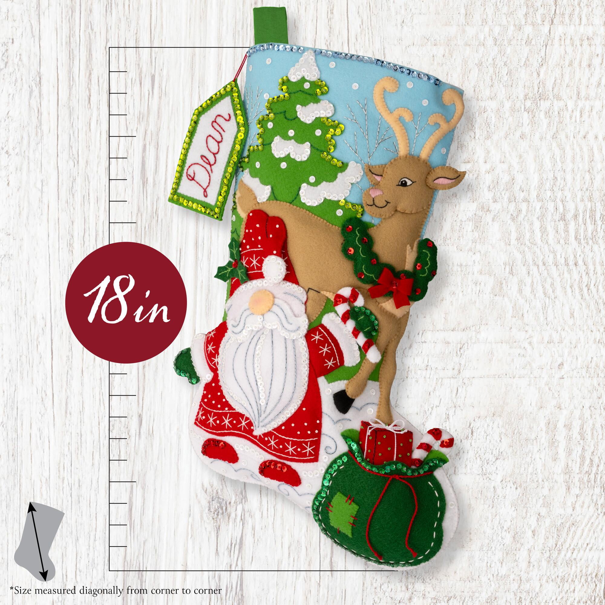 Bucilla Gnomes Snowy Surprise 18 in Multicolor Felt Stocking Kit